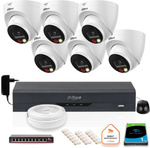 KIT OF 6 Dahua IP Cameras 8mpx IPC-HDW1839T-A-IL-0280B-S6 + DISK 1TB