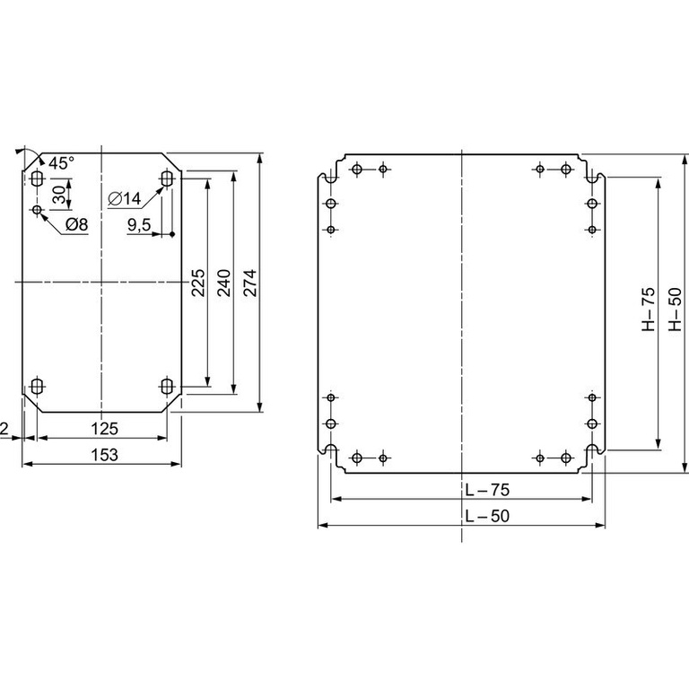 Solid mounting plate 1000x 600mm