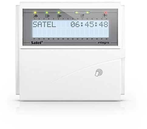 SATEL LCD-Tastatur (weiße Hintergrundbeleuchtung, 125-kHz-Näherungskartenleser) INT-KLCDR-W