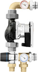 Groupe de pompage avec mitigeur thermostatique à trois voies Kvs 1,6 plage 20-43°C