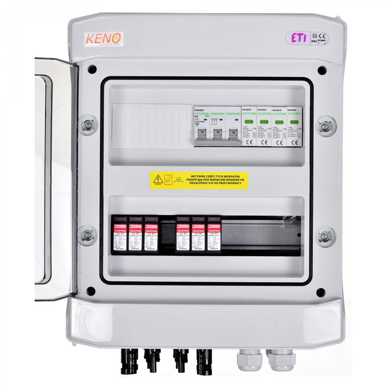 DC+AC-Anschlussverteilung, 1000V Typ-2-Überspannungsschutz, 2x PV-Strings, 2x MPPT