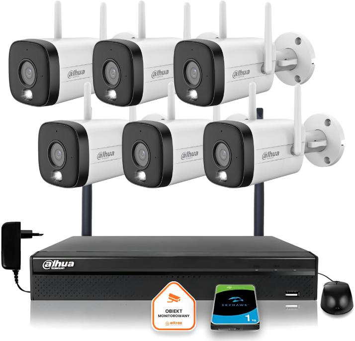 Set de 6 camere de supraveghere Dahua IP WiFi 3MPx cu iluminare dublă LED IR cu rază de acțiune de 30 m