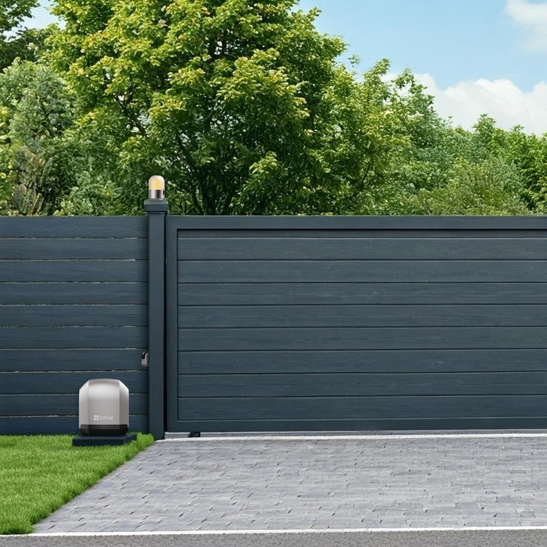 EZVIZ HG2 600 PRO kit with H3C 2K+ camera - sliding gate operator up to 600 kg - 4 MP camera, Wi-Fi, alarm - compLet