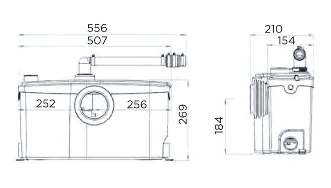 Sanibest Pro toilet fecal shredder with the function of operating 4 devices
