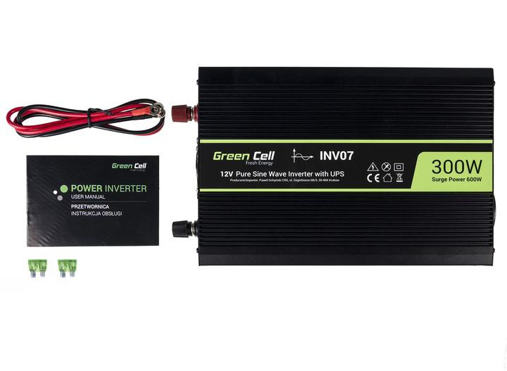 CONVERTER KIT Green Cell 12V/ 230V 300W/600W CLEAN SINUS + AGM ULTRACELL BATTERY 12V 100Ah