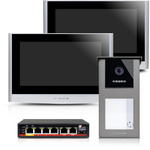 VIDOS IPX S101-2 videós kaputelefon M100-X monitorral IP rendszer modern kültéri panellel
