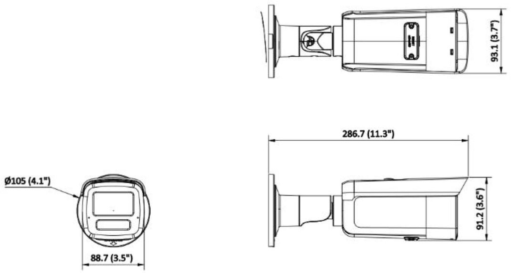Hikvision DS-2CD2T43G2-4LI 2.8mm 4MP IR AcuSense PoE IP Camera