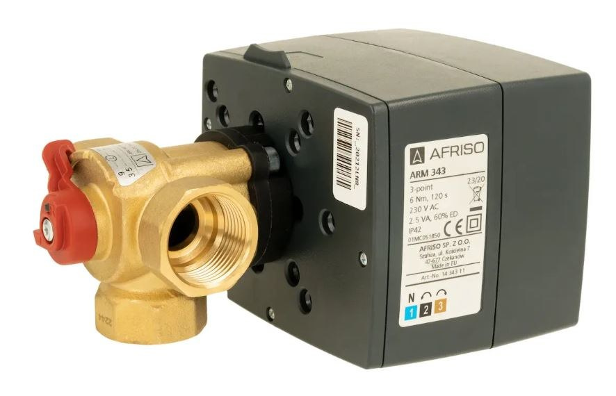ProClick-Regelsatz: 3-Wege-Ventil ARV 384 Vario ProClick DN25 Rp 1 Zoll Kvs 4,5-12 m3/h + Stellantrieb ARM