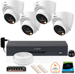 KIT OF 4 Dahua IP Cameras 8mpx IPC-HDW1839T-A-IL-0280B-S6 + DISK 1TB