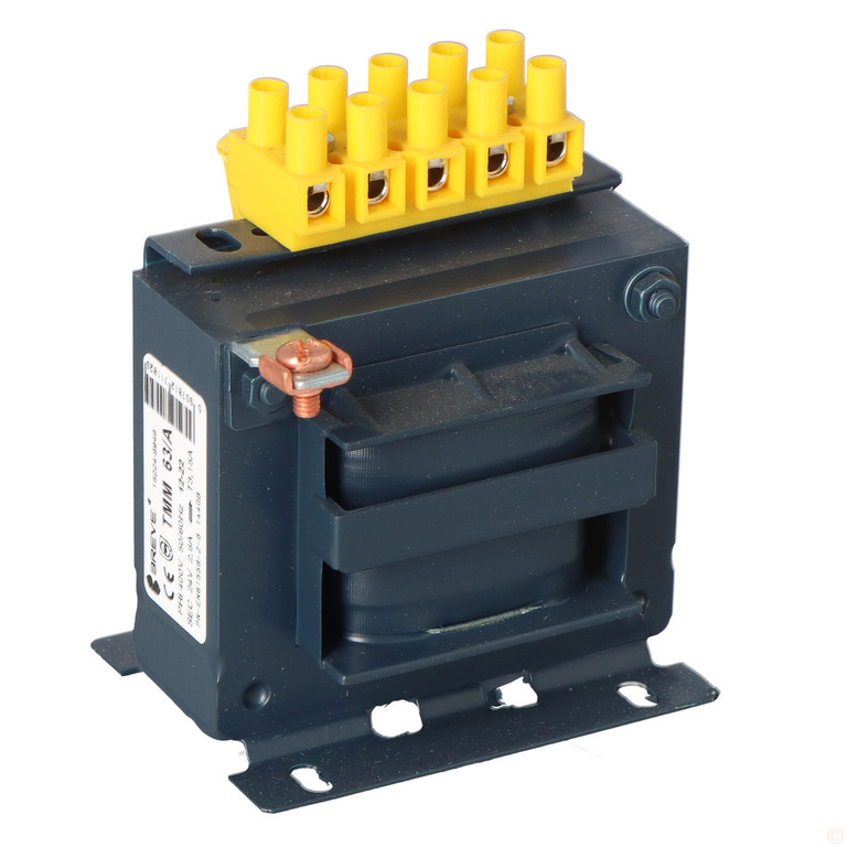 Single-phase isolation transformer 63VA 400V to 24V IP00 with two-chamber carcass