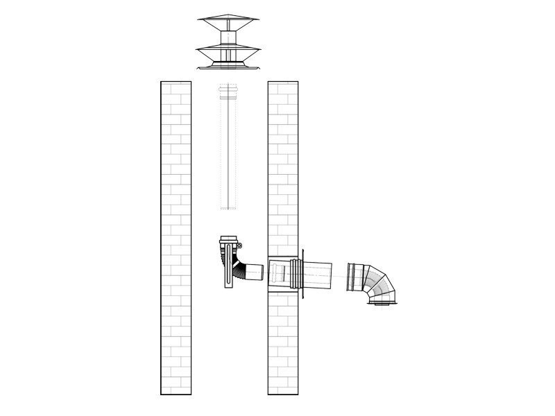 Immergas S 60/100 air-flue set silver for shaft