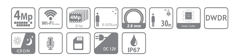 CAMÉRA IP DAHUA IPC-HFW1430DS-SAW-0280B