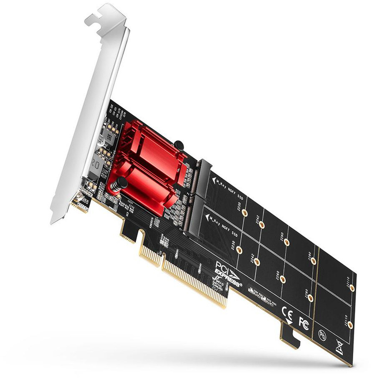 Adaptateur Axagon PCEM2-ND PCIe 2x NVME M.2