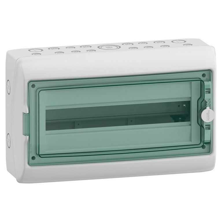 Mureva (former Kaedra) IP65 surface-mounted switchgear MRV-1-18-NT-T transparent door 1 row 18 modules/row