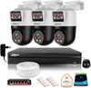 Conjunto de vigilancia IP Dahua de tres cámaras PTZ de 2 MP con disco duro de 1 TB