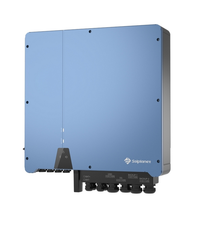 Solplanet 12kW Hybrid Grid-Tied Inverter - 2 MPPT, WLAN, RS485 - Ideal for lithium-ion batteries - 10 years warranty.