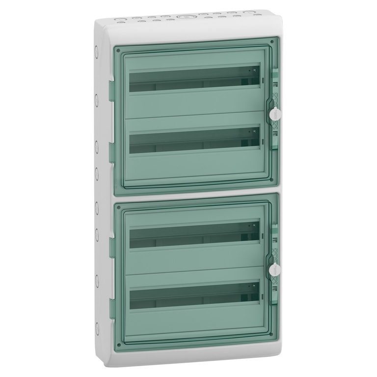 Mureva (former Kaedra) IP65 surface-mounted switchgear MRV-4-18-NT-T transparent door 4 rows 18 modules/row