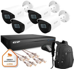 Kit de surveillance de 4 caméras IP tubulaires EZ-IP de Dahua protection fiable 2K