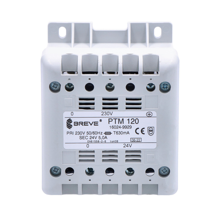 PTM 120 230V 24V IP21 transformateur monophasé pour boîtier DIN rail TH-35