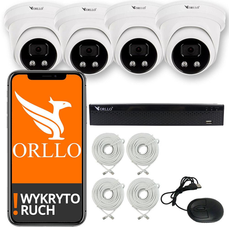 Surveillance Set of 4 PoE ORLLO ECO DOME Cameras