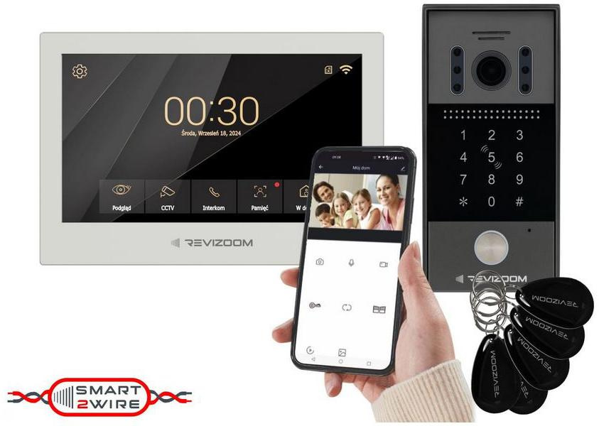 Wideodomofon Revizoom RM-T273HD White z kamerą RC-212HD-CK1