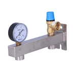 Security group c.w.u. INOX 6 bar, with safety valve and pressure gauge