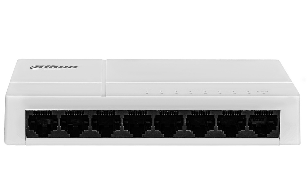 Switch Dahua PFS3008-8GT-L-V2, 8-portar, 10/100/1000 Mbps, ostyrd, stationär
