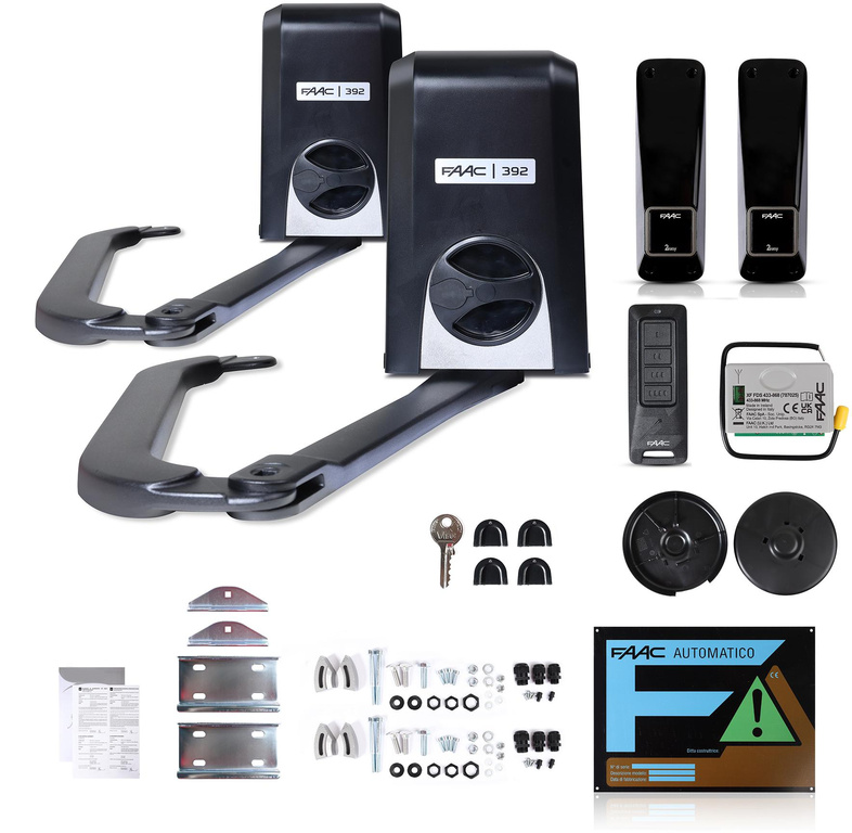 Opérateur FAAC 392 24V pour portails à deux vantaux jusqu'à 5 mètres de longueur de vantail
