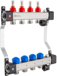 Collecteur InoxFlow avec vannes pour actionneurs et débitmètres Série UFST MAX 11 circuits