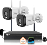 Dahua IP de vigilancia conjunto de dos cámaras Wi-Fi 5MPx activo IR LED de disuasión 30 metros de alcance