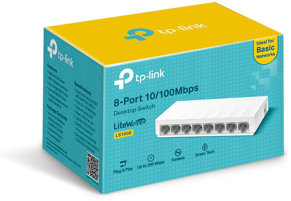 Switch TP-Link LS1008 8-Port Fast Ethernet für Heim und Büro