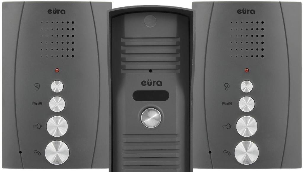 EURA'' ADP-51A3 ''DIFESA'' HOMEOSPHONE - 1-Familie, 2 uni Telefone, Gegensprechanlage, graphit