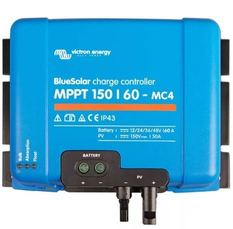 Régulateur de charge solaire Victron Energy Bluesolar MPPT MC4 PV 150/60 (SCC010060300)