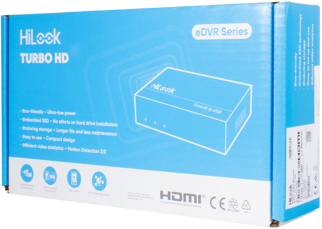 5-in-1 Hilook by Hikvision 4 channel 2MP SSD-DVR-2MP DVR