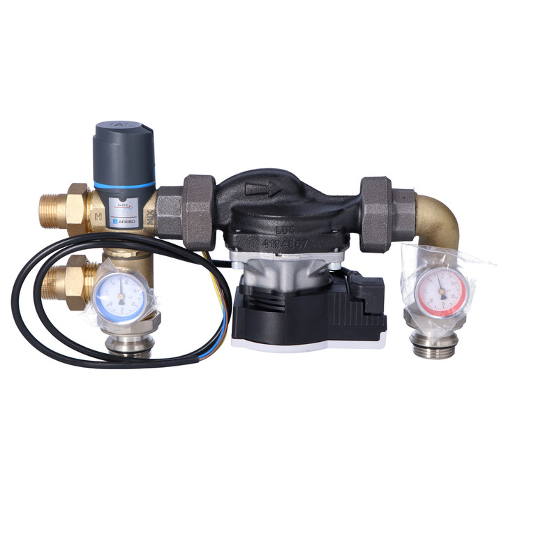 Gruppo pompa con valvola miscelatrice termostatica a tre vie Kvs 1,6 gamma 35-60°C