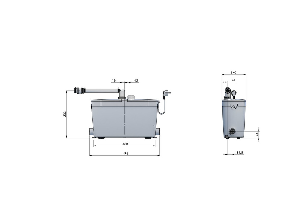 Pompe salle de bain cuisine Saniaccess 4 accès de service sans toilette