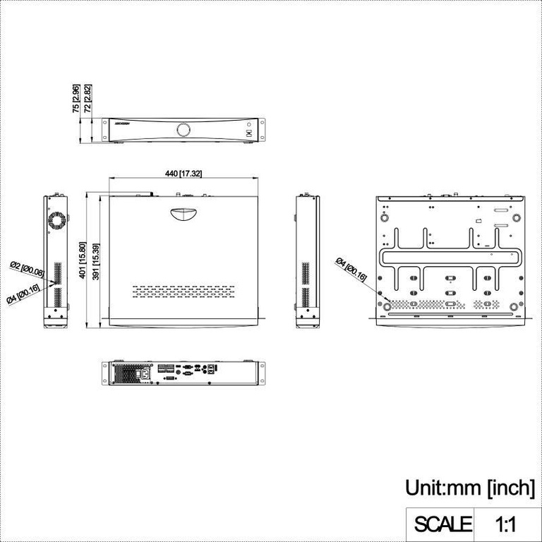 Hikvision IP Recorder DS-7732NXI-I4/S 32 Kanäle unterstützen Netzwerkkameras
