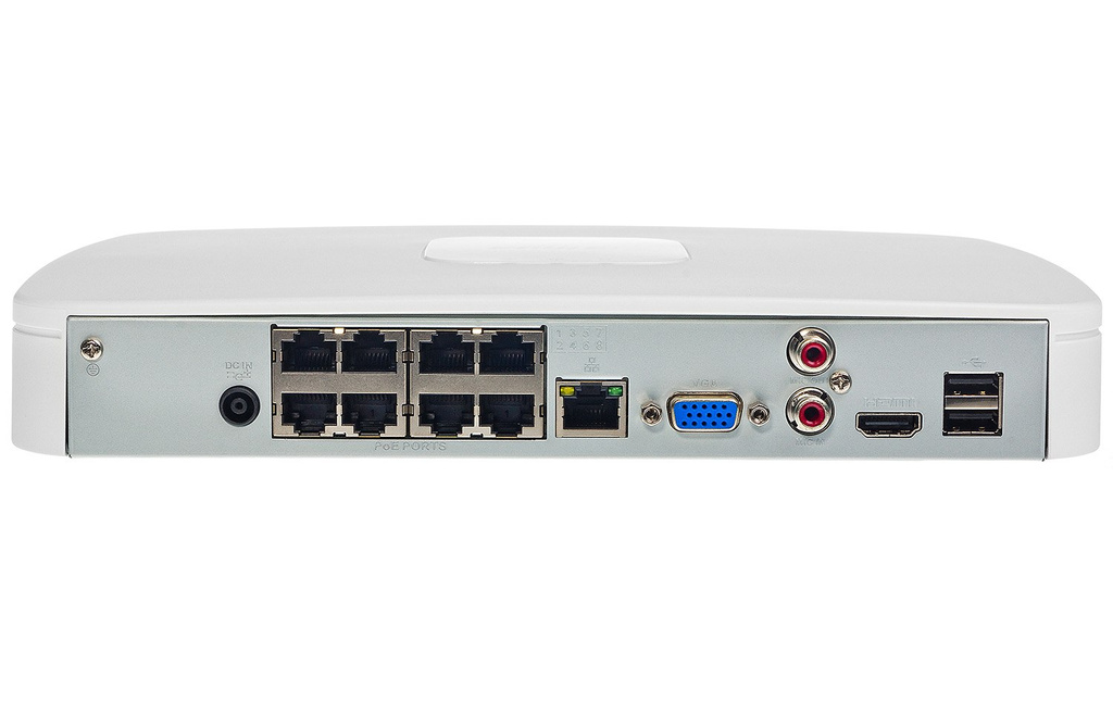 Enregistreur vidéo sur IP NVR2108 avec 8 ports PoE et switchintégré