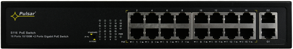 PULSAR Switch 16 ports S116 pour 16 caméras IP