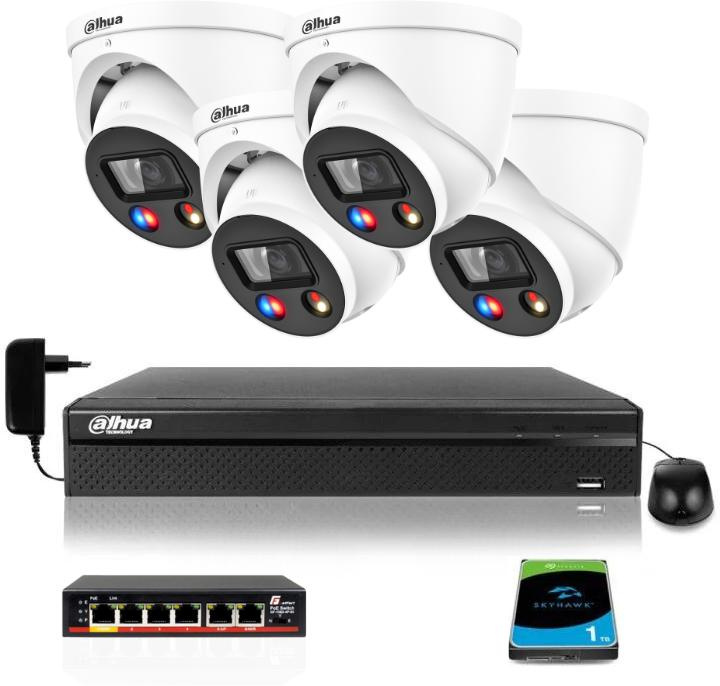 DAHUA IP surveillance set of 4 cameras IPC-HDW3549H-AS-PV-0280B-S4 5Mpx