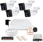 Dahua IP surveillance set with 4 6Mpx horn cameras and 1TB drive
