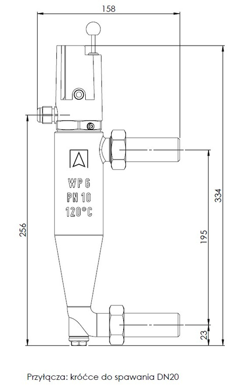 Elektromechaniczny czujnik niskiego poziomu wody WMS-WP6 z blokadą