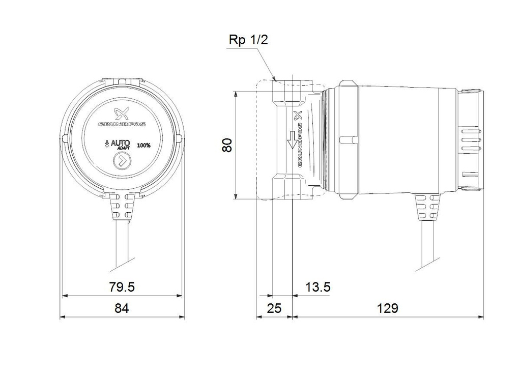 Circulation pump C.W.U COMFORT 15-14 BA PM, AUTO-ADAPT