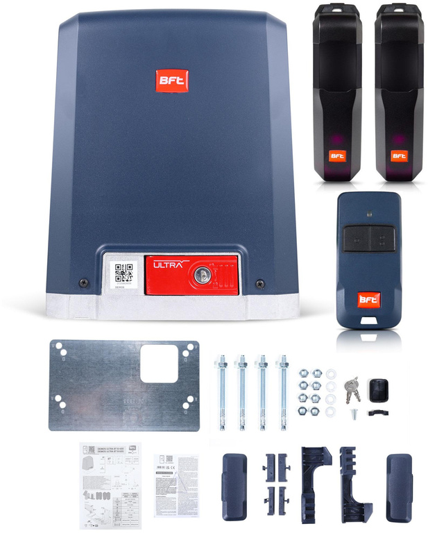 Sada BFT DEIMOS Ultra BT B600 EE KIT - pohon posuvné brány o hmotnosti 600 kg s řídicí jednotkou MERAK