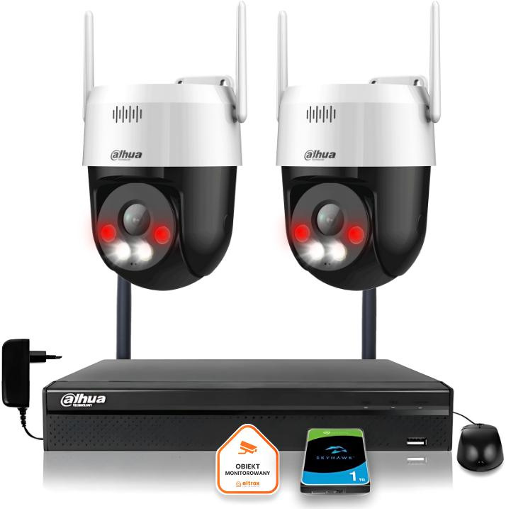 Zestaw monitoringu IP Dahua bezprzewodowy dwie kamery 5MPx P5AE-PV rejestrator 1TB