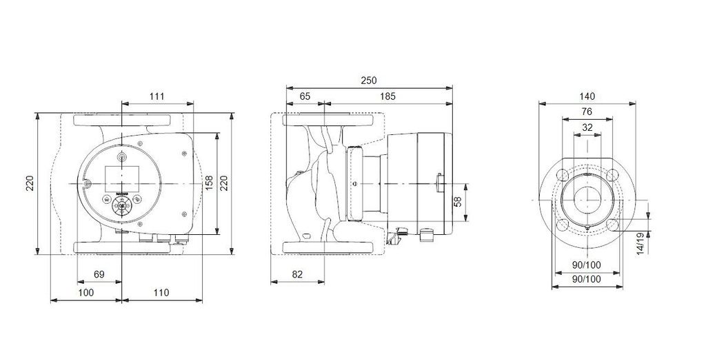 Natlopercirculatiepomp MAGNA3 32-80 F 220 1x230V PN6/10