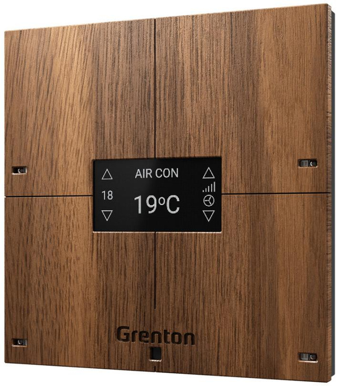 Ecran tactile SMART PANEL 4B bois foncé Grenton