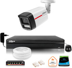 Kit de vigilancia IP Dahua Cámara de exterior WizColor 4MPx 2K con alcance nocturno de hasta 50 m