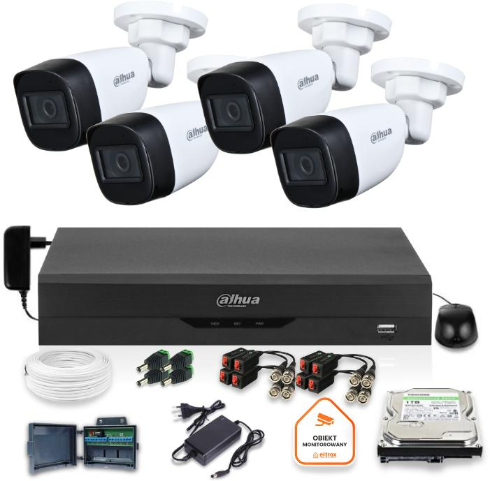 Dahua surveillance set of 4 5Mpx dome cameras 1TB drive