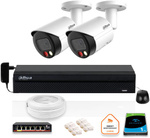 DAHUA Conjunto de vigilancia IP 2x cámara IPC-HFW2849S-S-IL-0280B 8MPX